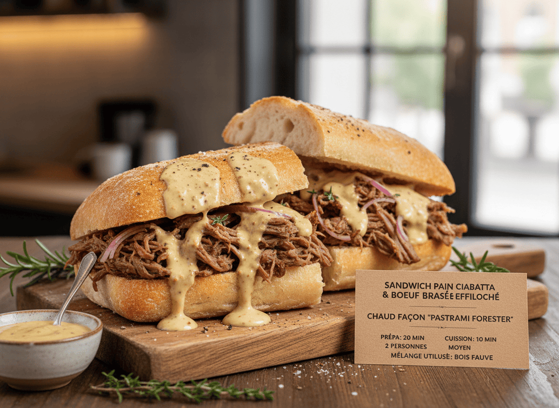 Sandwich chaud façon Pastrami forestier - KAZA
