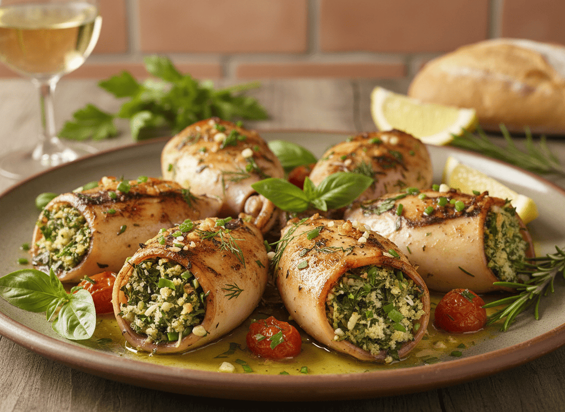 Encornets farcis aux herbes fraîches - KAZA