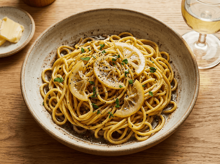 Nouilles sautées au beurre noir - KAZA