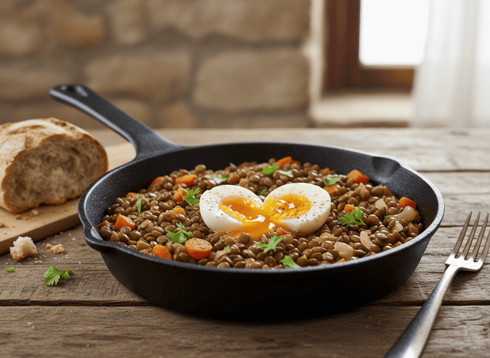Poêlée rustique de lentilles vertes - KAZA