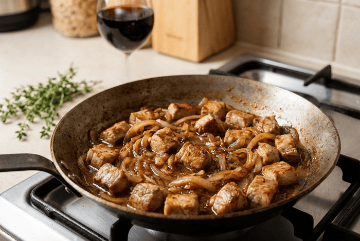 Sauté de porc & oignons caramélisés - KAZA