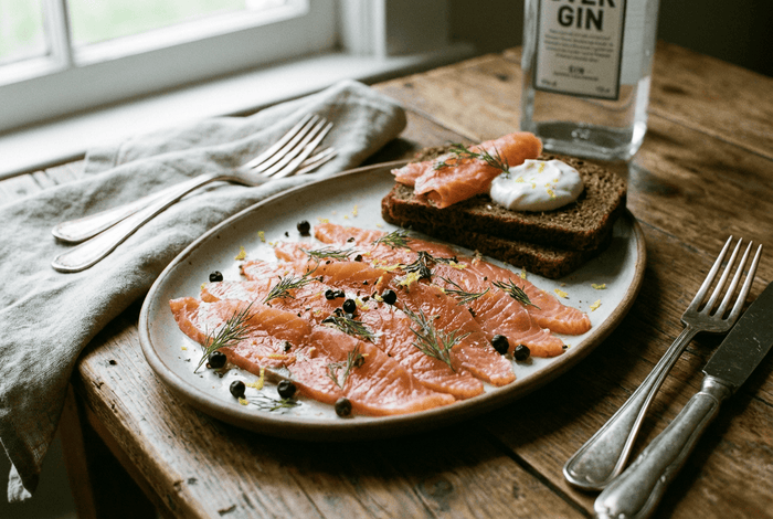 Gravlax de truite au gin - KAZA