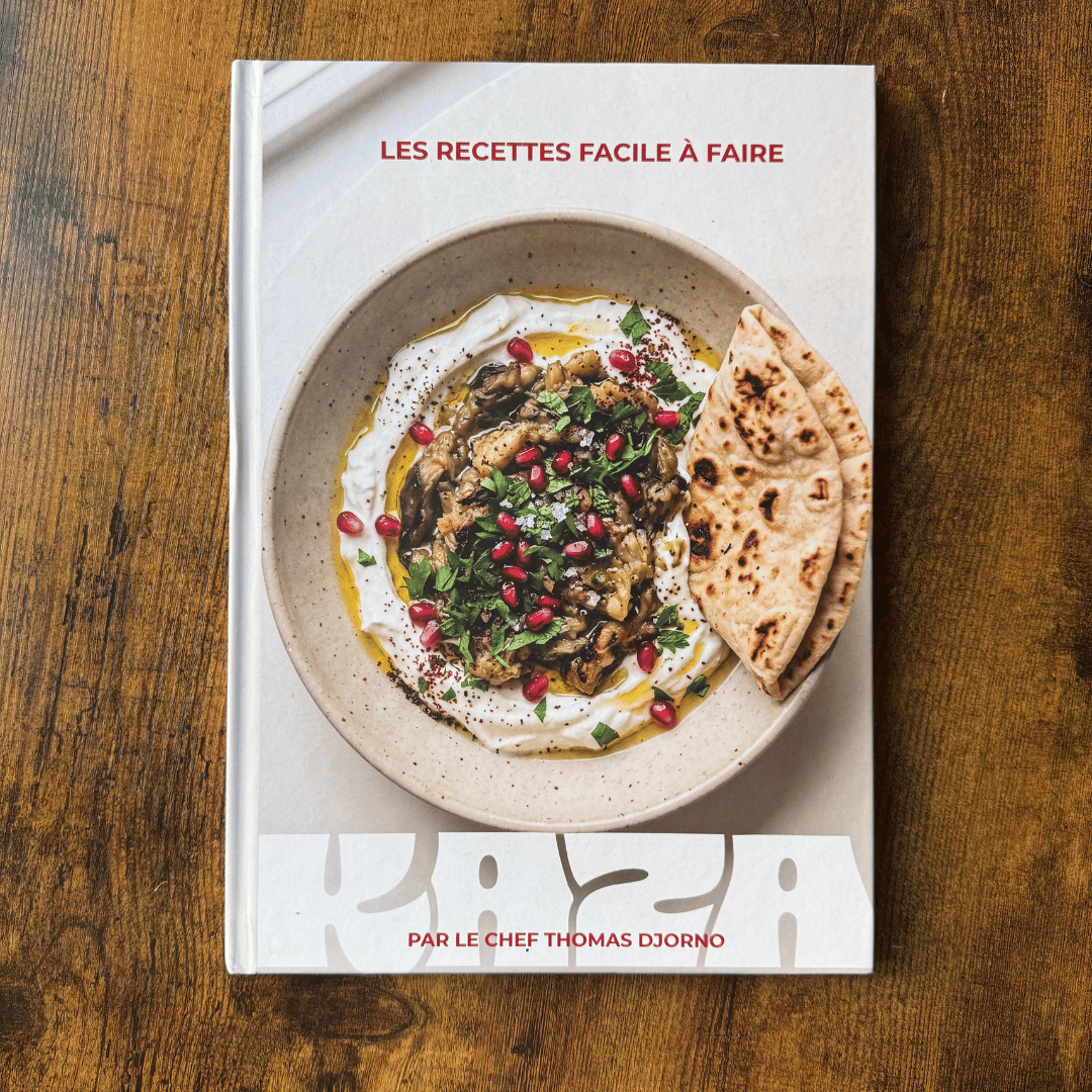 Livre de recettes Maison KAZA, couverture : Les recettes facile à faire, par le chef Thomas Djorno