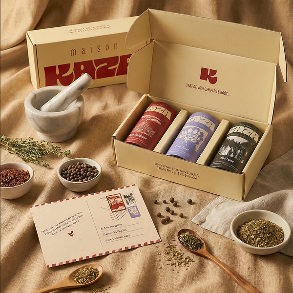 Coffret Découverte Maison KAZA, 3 mélanges d'épices à offrir