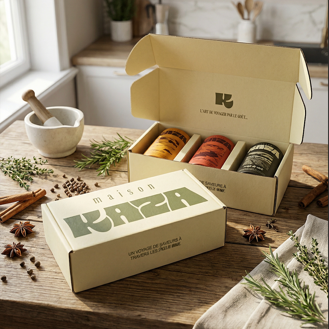 Coffret Explorateur Maison KAZA, 3 mélanges d'épices aventuriers